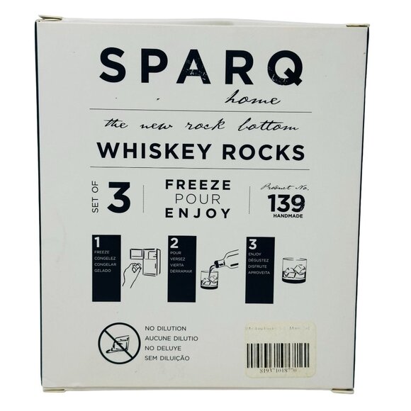 Home Whiskey Rocks Drink Cocktail Set of 3 No Dilution - Picture 2 of 2